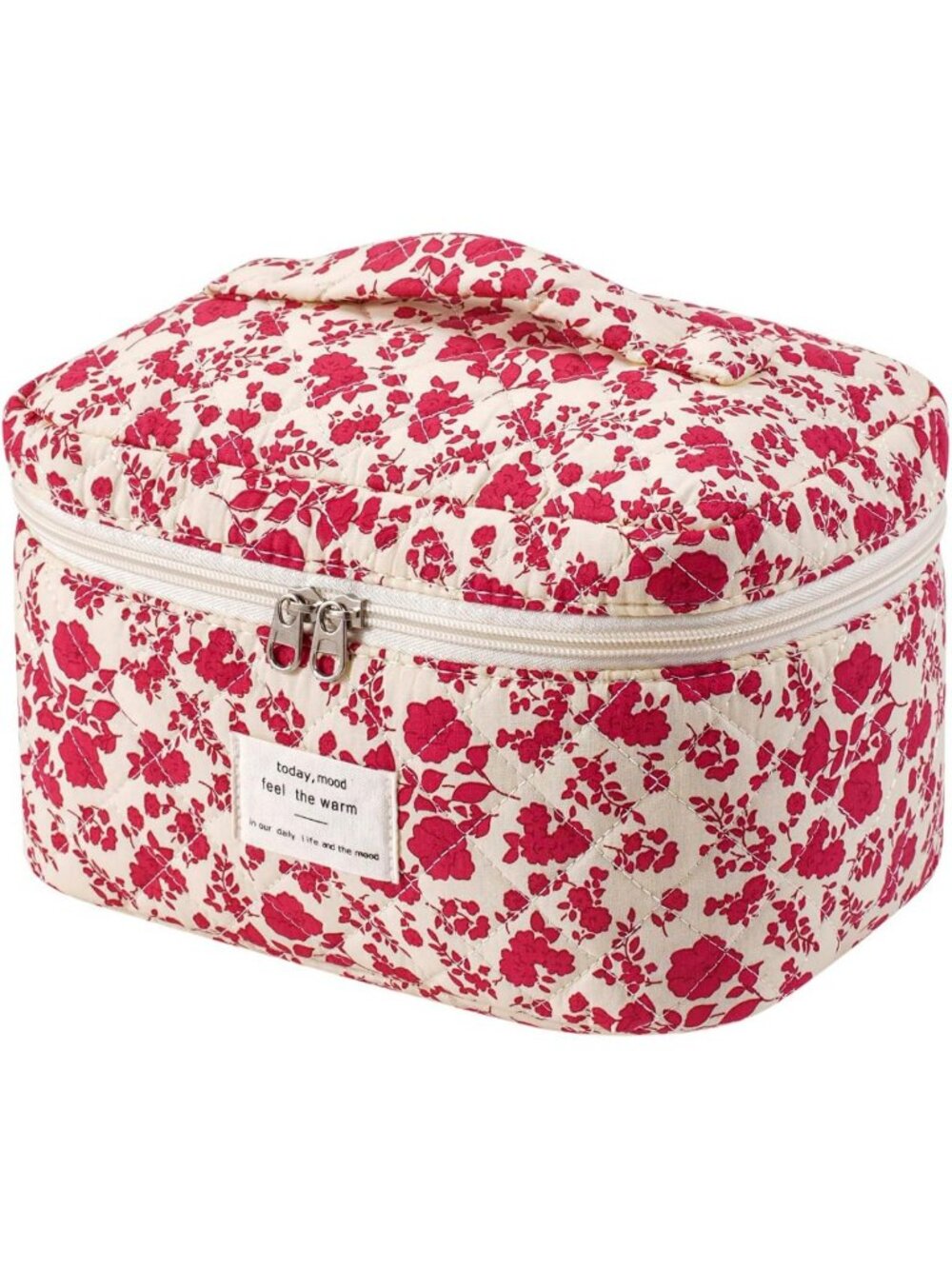 Spacious Quilted Travel Makeup Bag for Women - Stylish Organizer & Cosmetic Case